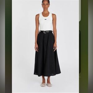 Black linen midi skirt from DISSH